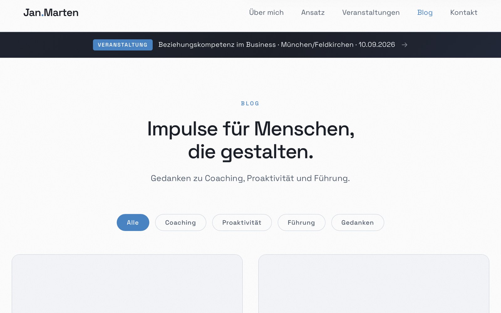 Blog-Übersicht mit über 30 Beiträgen