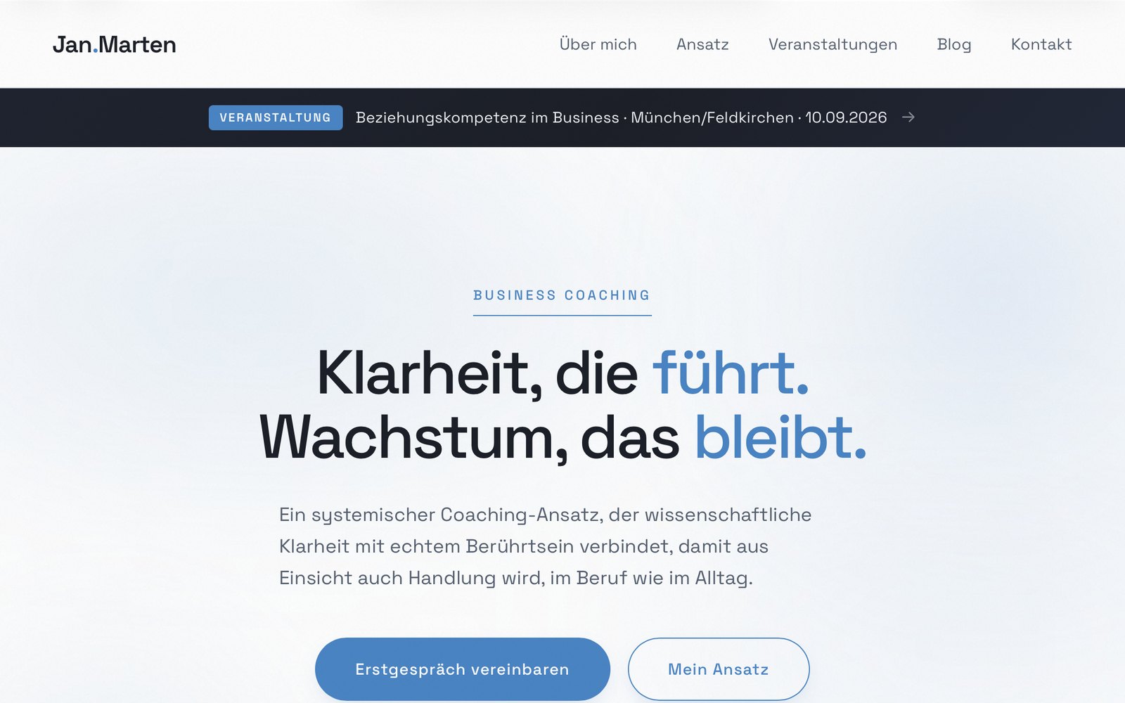 Startseite von marten-coaching.de am Desktop