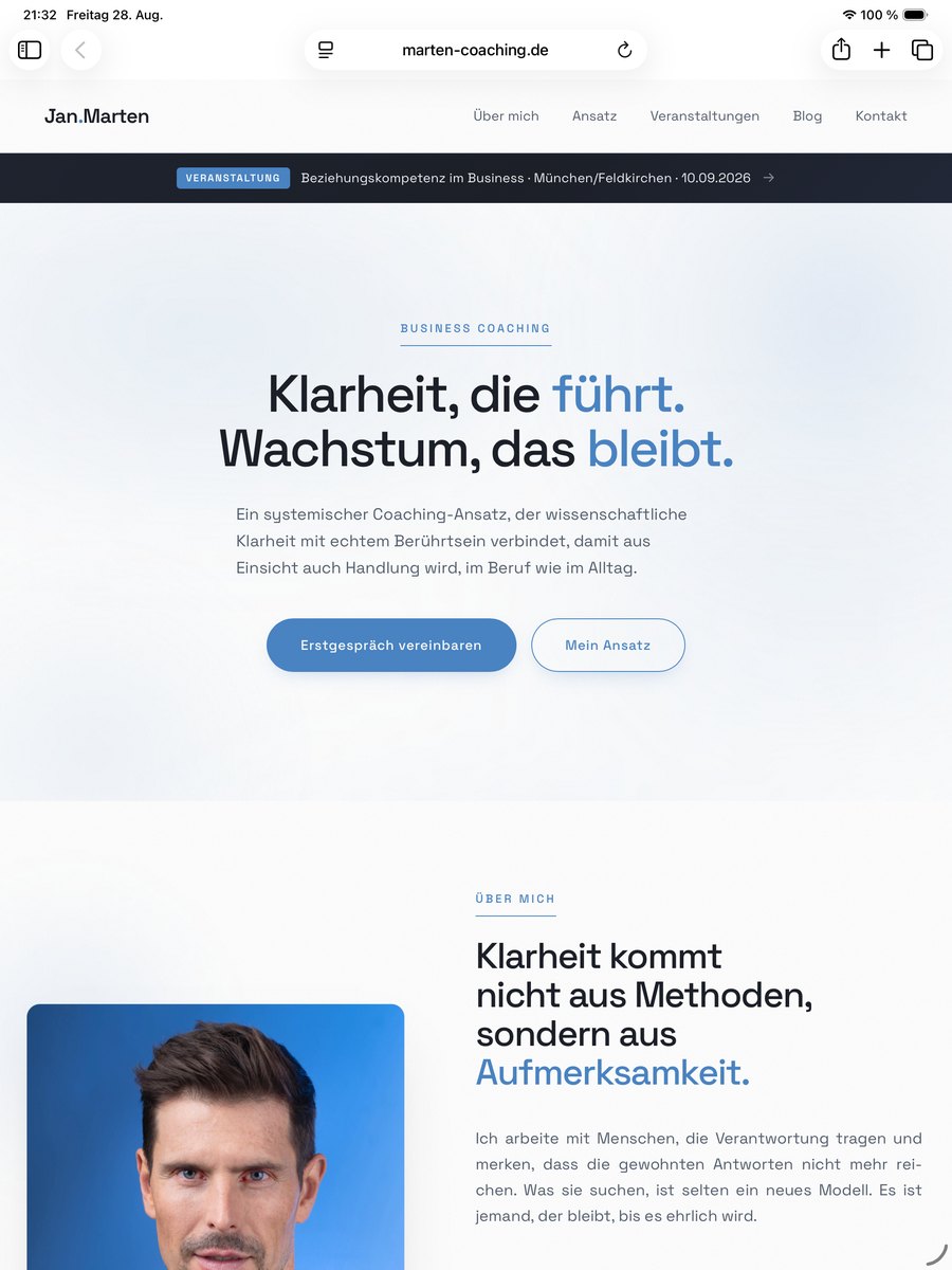 marten-coaching.de auf dem iPad