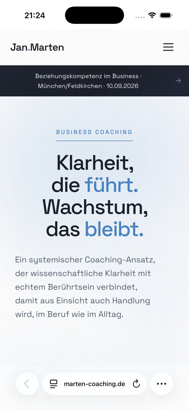 marten-coaching.de auf dem iPhone