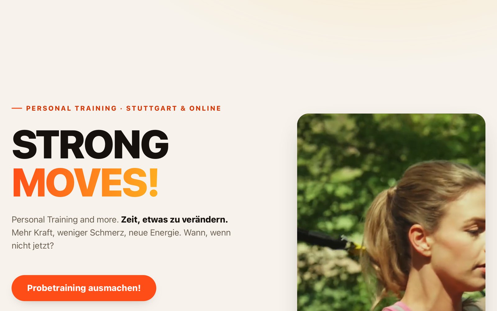 Startseite von strong-moves.de am Desktop